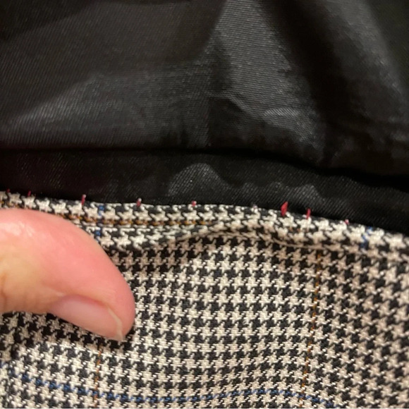 Jos A Bank Men’s 44R Blazer Jacket Houndstooth Silk/Wool Blend Business Career - Picture 7 of 11